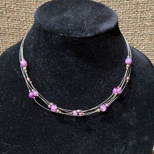 Maurices Pink and Silver Multi-Strand Necklace